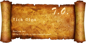 Tick Olga névjegykártya