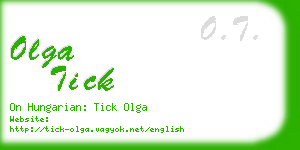 olga tick business card